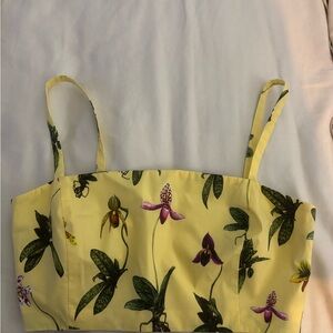 Oscar de la Renta Yellow Floral Camisole